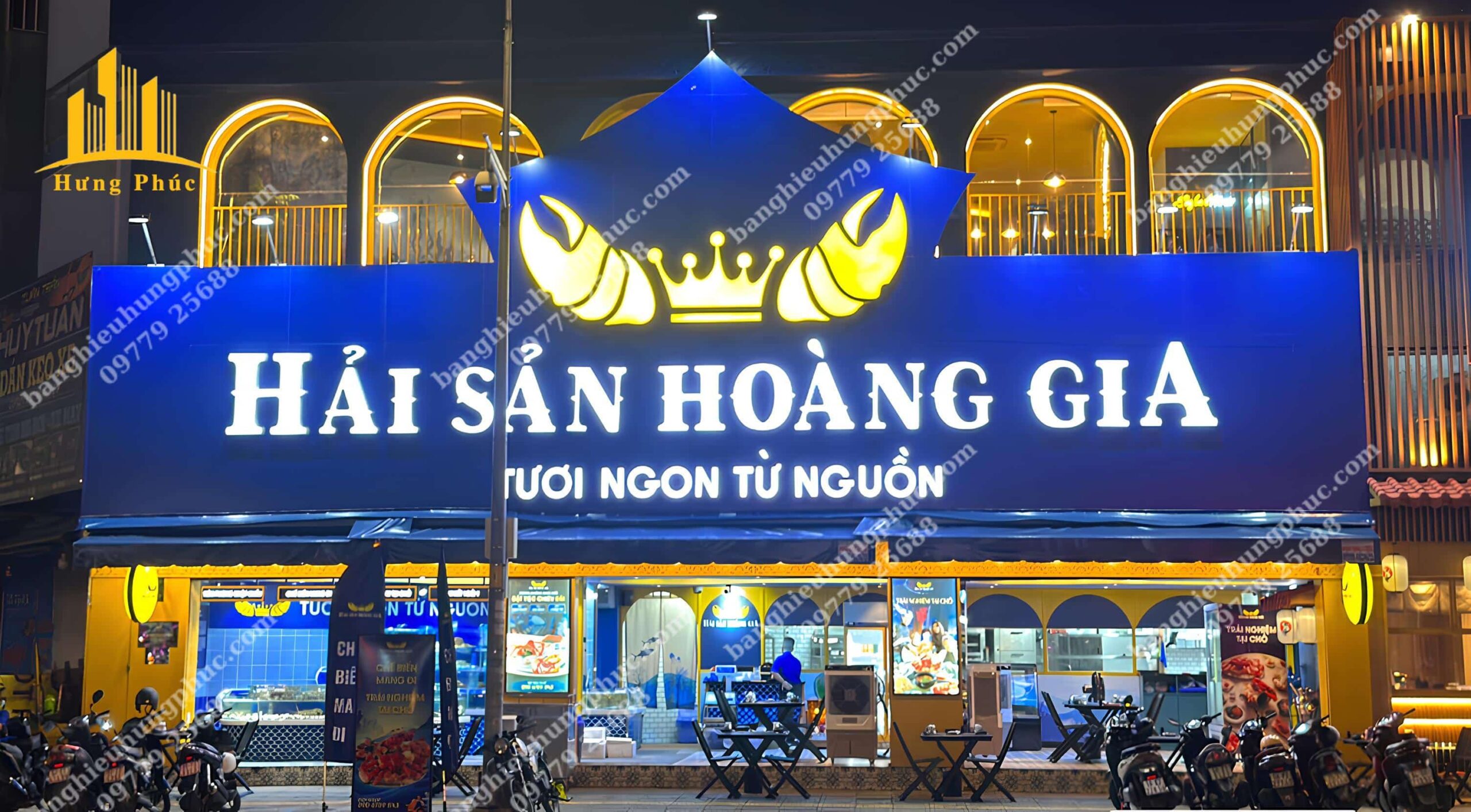 Biển quảng cáo LED 3D cho Nhà hàng Hải Sản